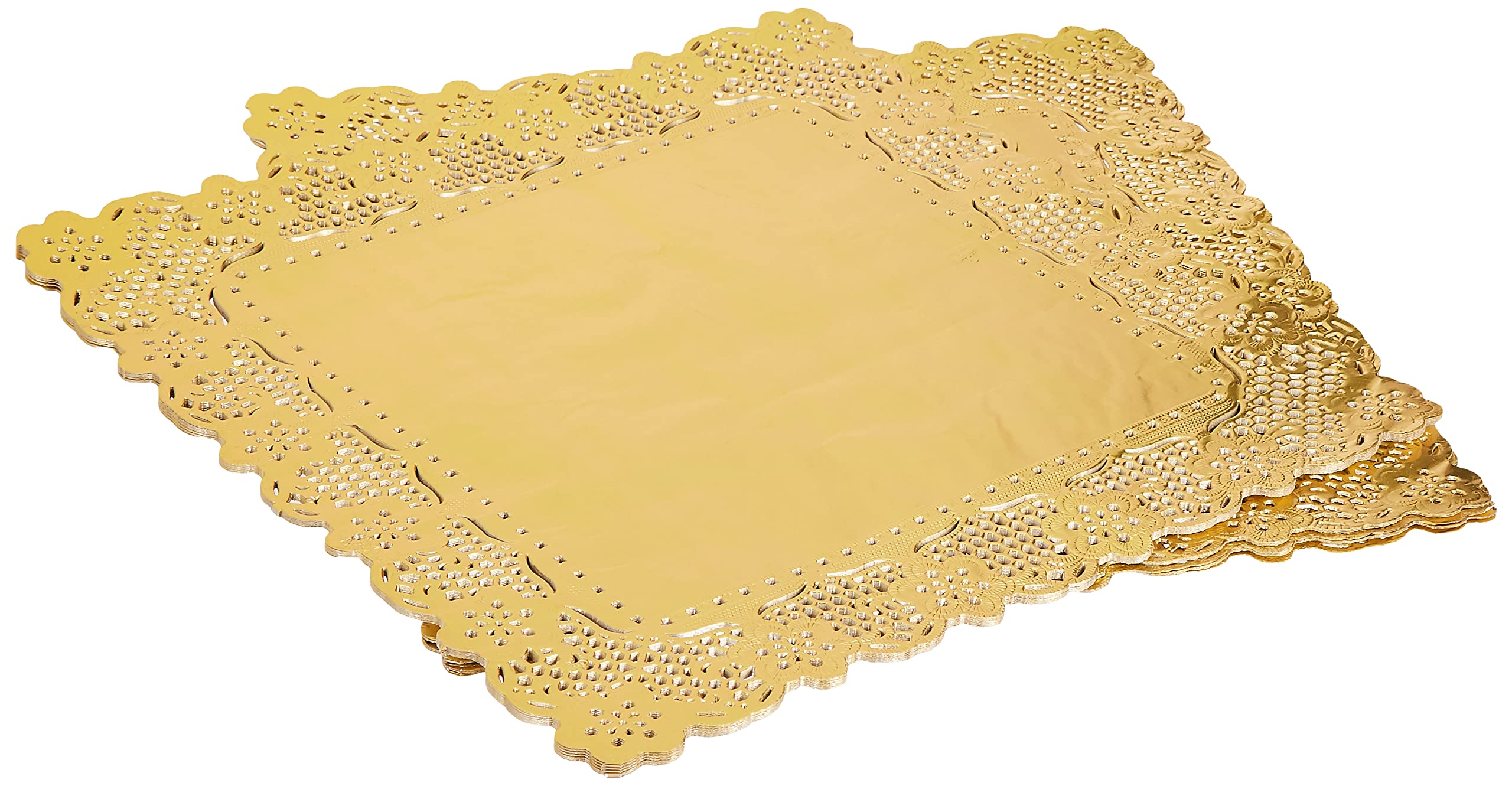 Hotpack Gold Square Doilies 32cm x 32cm, 50 Pieces