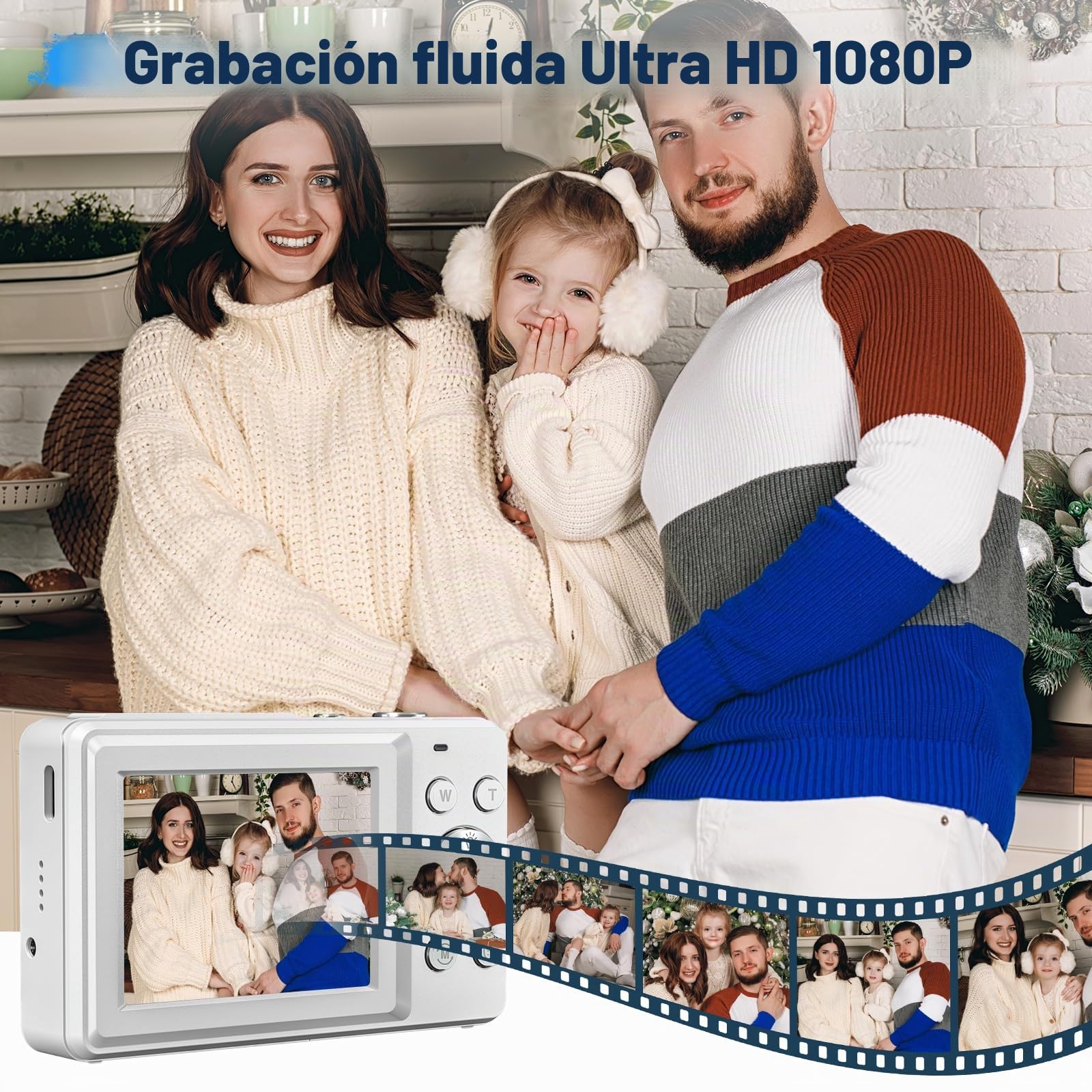 Cámara digital 1080P 44MP cámara de fotos con tarjeta de 32G 16X zoom digital cámara digital con batería portátil sencilla cámara digital para niños, estudiantes, adolescentes, principiantes, ancianos