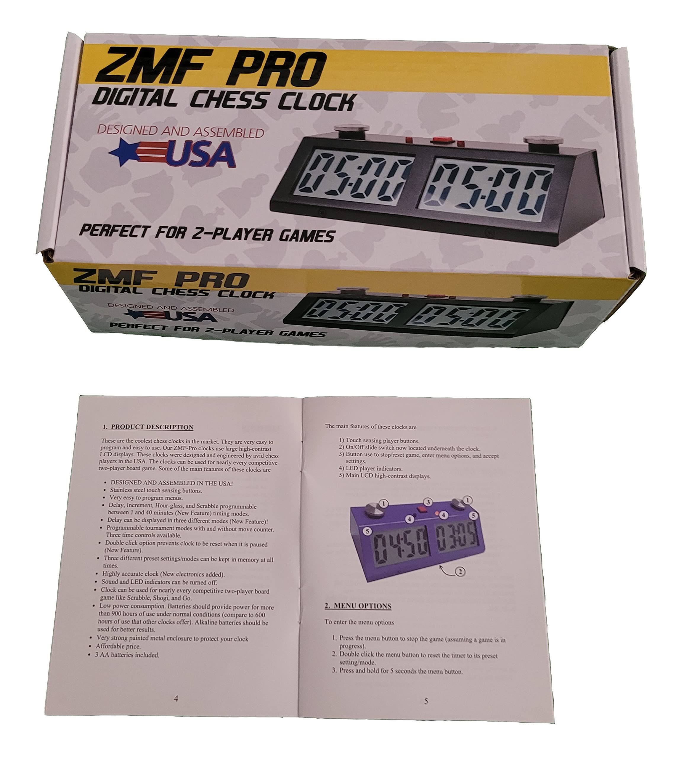 ZMF-Pro Professional Tournament Chess Game Clock Silver - Image 2