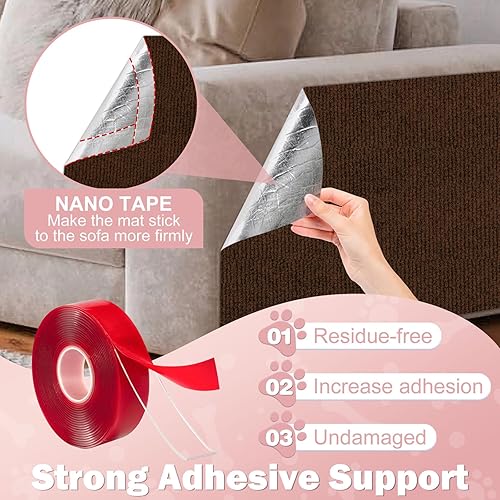 Miniatura 5 de Anit - Protector de muebles de sofá para gatos, 78.7 x 15.8 pulgadas, tapete rascador de esquina de pared de gato, tapete rascador de bricolaje para