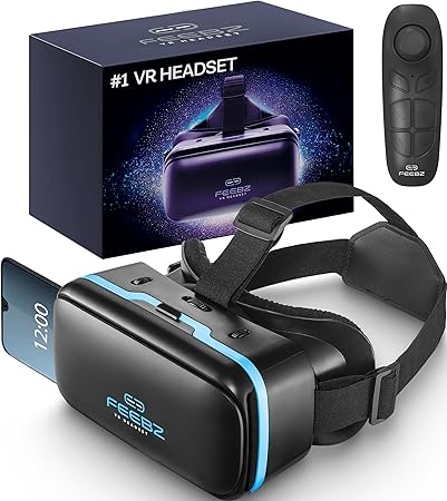 FEEBZ 3D VR Headset for Kids 2.0 + Android Remote - for iPhone & Android Phones | with 3D VR Videos & Apps Links | Virtual Reality Goggles Set for Beginners FEEBZ 3D VR Headset for Kids 2.0 + Android Remote - for iPhone & Android Phones | with 3D VR Videos & Apps Links | Virtual Reality Goggles Set for Beginners
