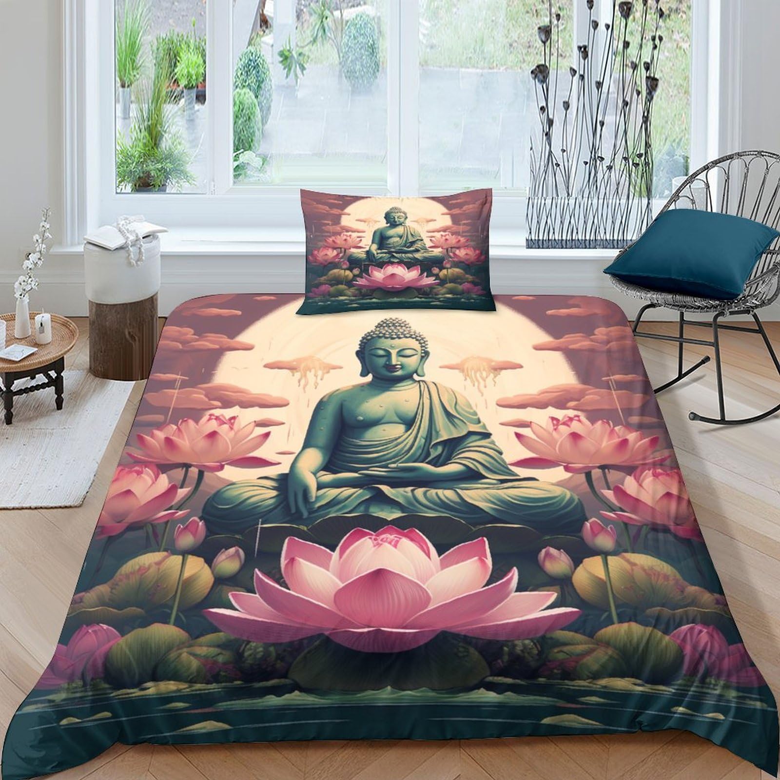 Image Literie Bouddhiste Housse de Couette Microfibre Single 135x200cm