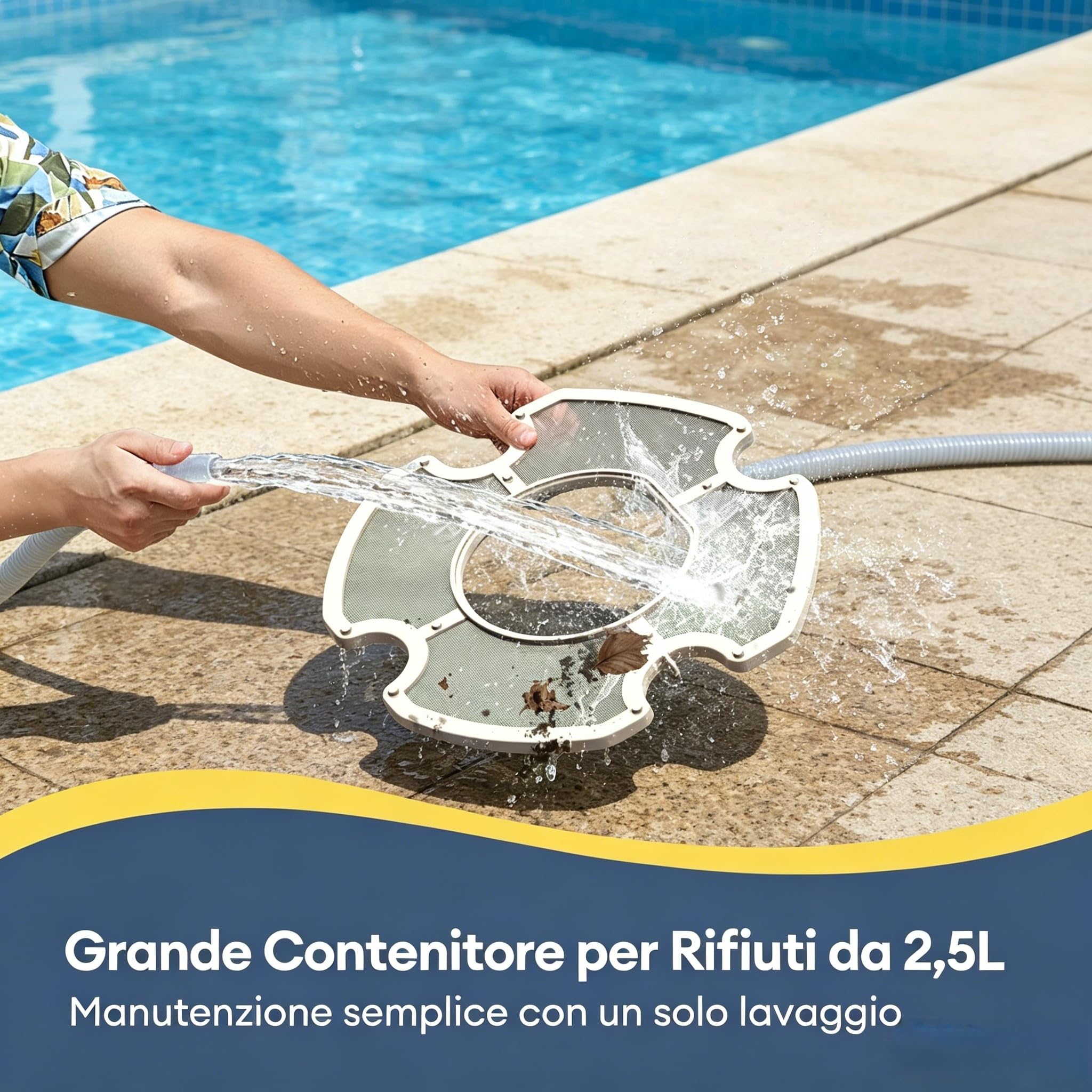 Robot Piscina Pooleco 10s, Robot Pulitore per Piscina Senza Fili 90min, Controllo Via Applicazione e a Distanza, Auto-Parking, per Tutte Le Superfici di Piscine Fuori Terra e Interrate Fino a 80㎡