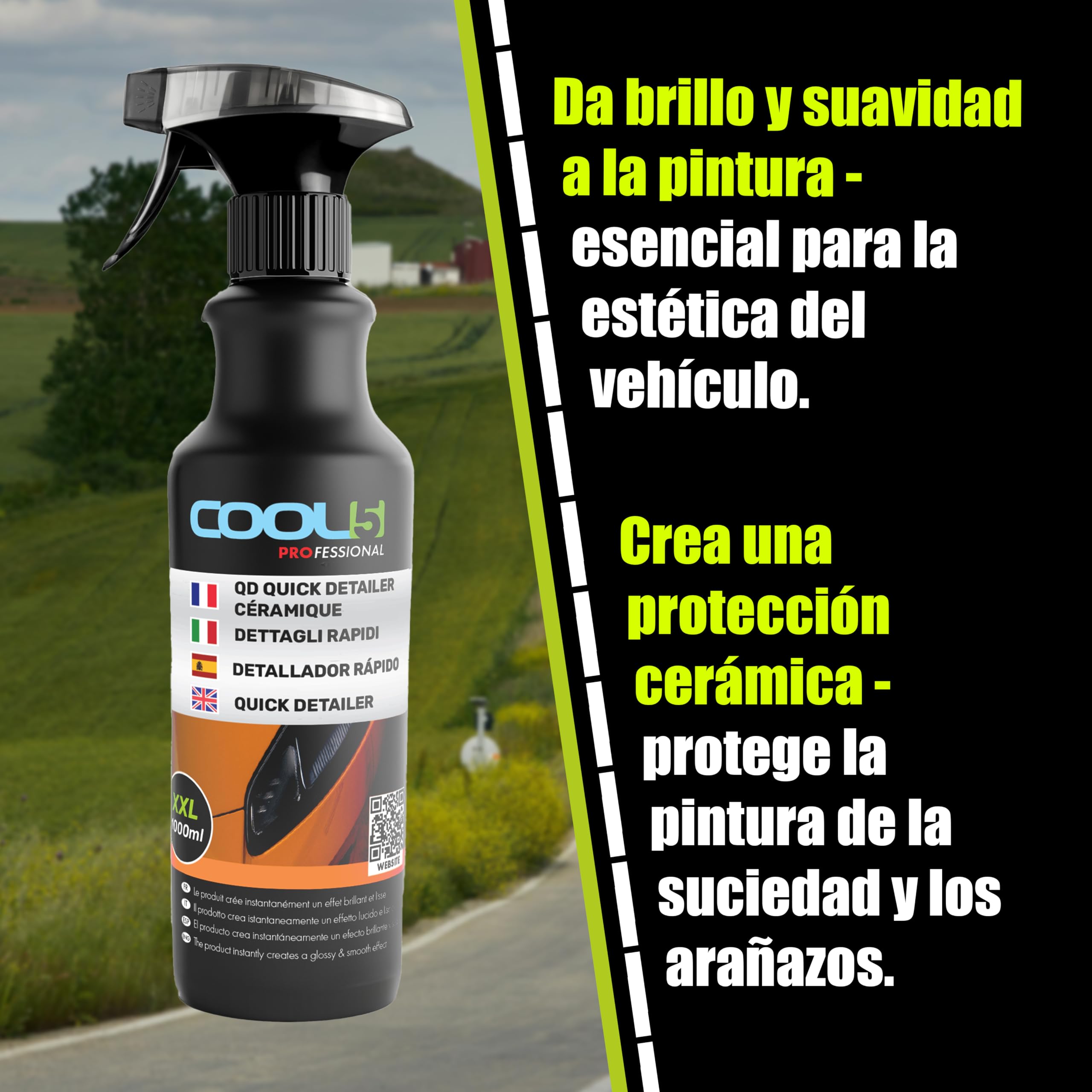 cCOOL5 XXL kit completo para el cuidado del coche, 8x1000 ml - sprays para el cuidado del coche + APC 500 ml
