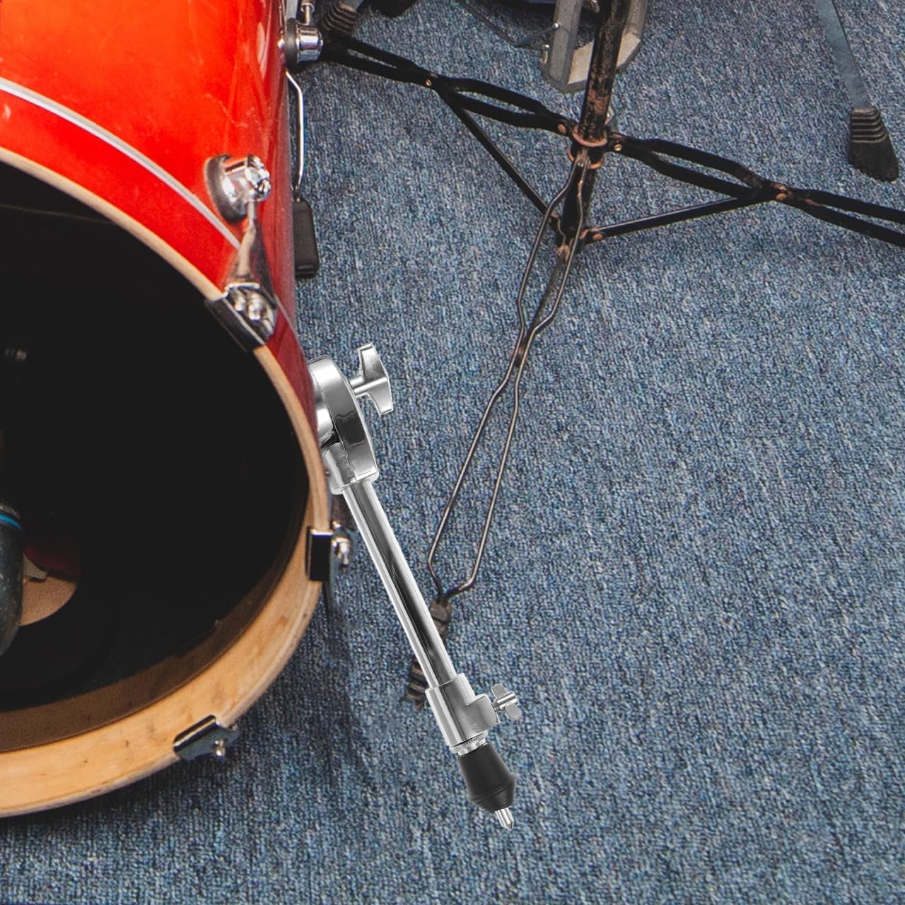 ERINGOGO Adjustable Drum Legs 2Pcs Bass Drum Support Stands with Non-Slip Base for Stable Percussion Accessories Replacement Parts
