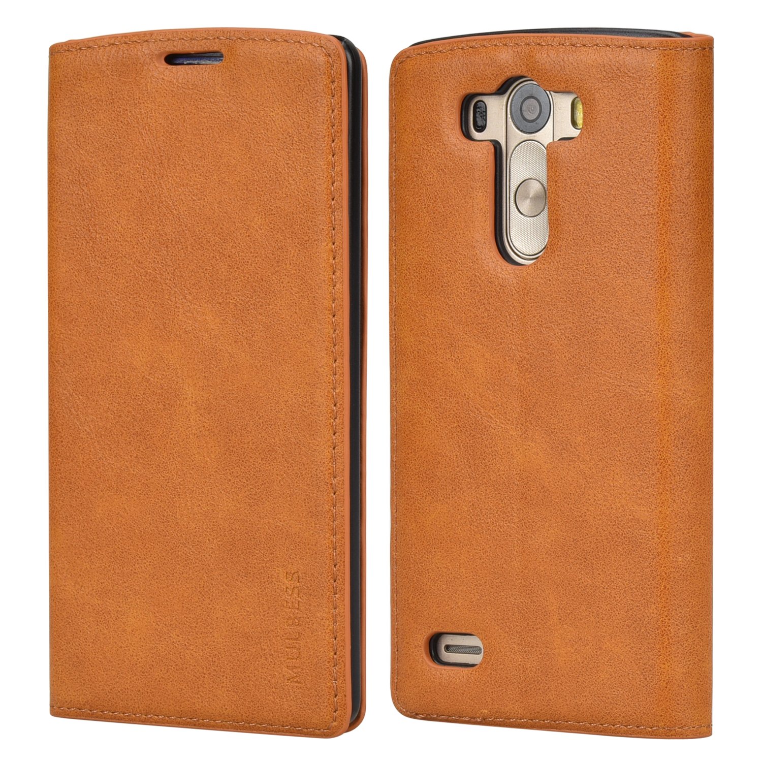 Mulbess Slim LG G3 Case, LG G3 Phone Cover, Flip Leather Wallet Phone Case for LG G3, Brown