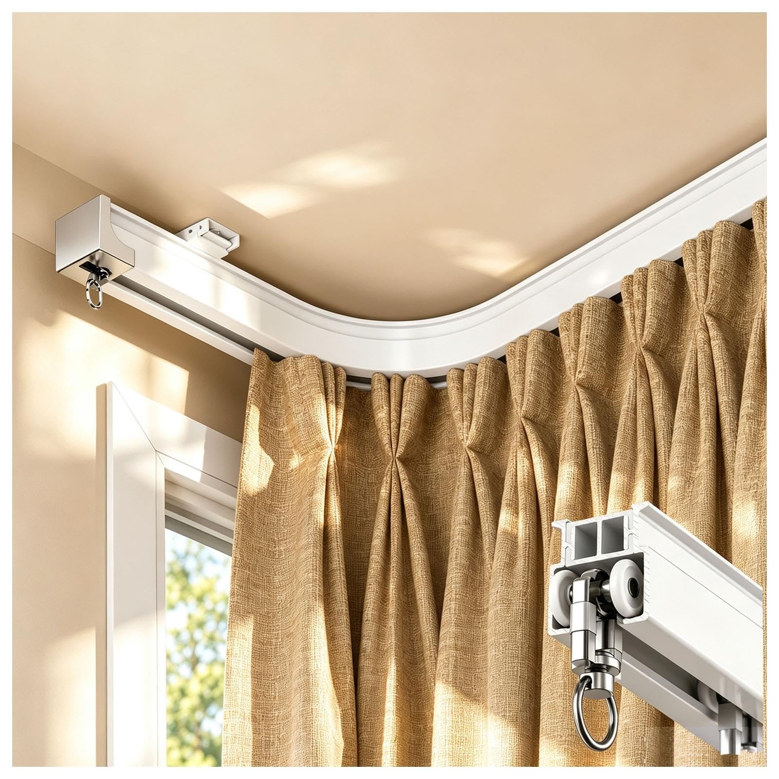 Flexible Aluminum Curtain Track, Ceiling Or Wall Mount, Bendable