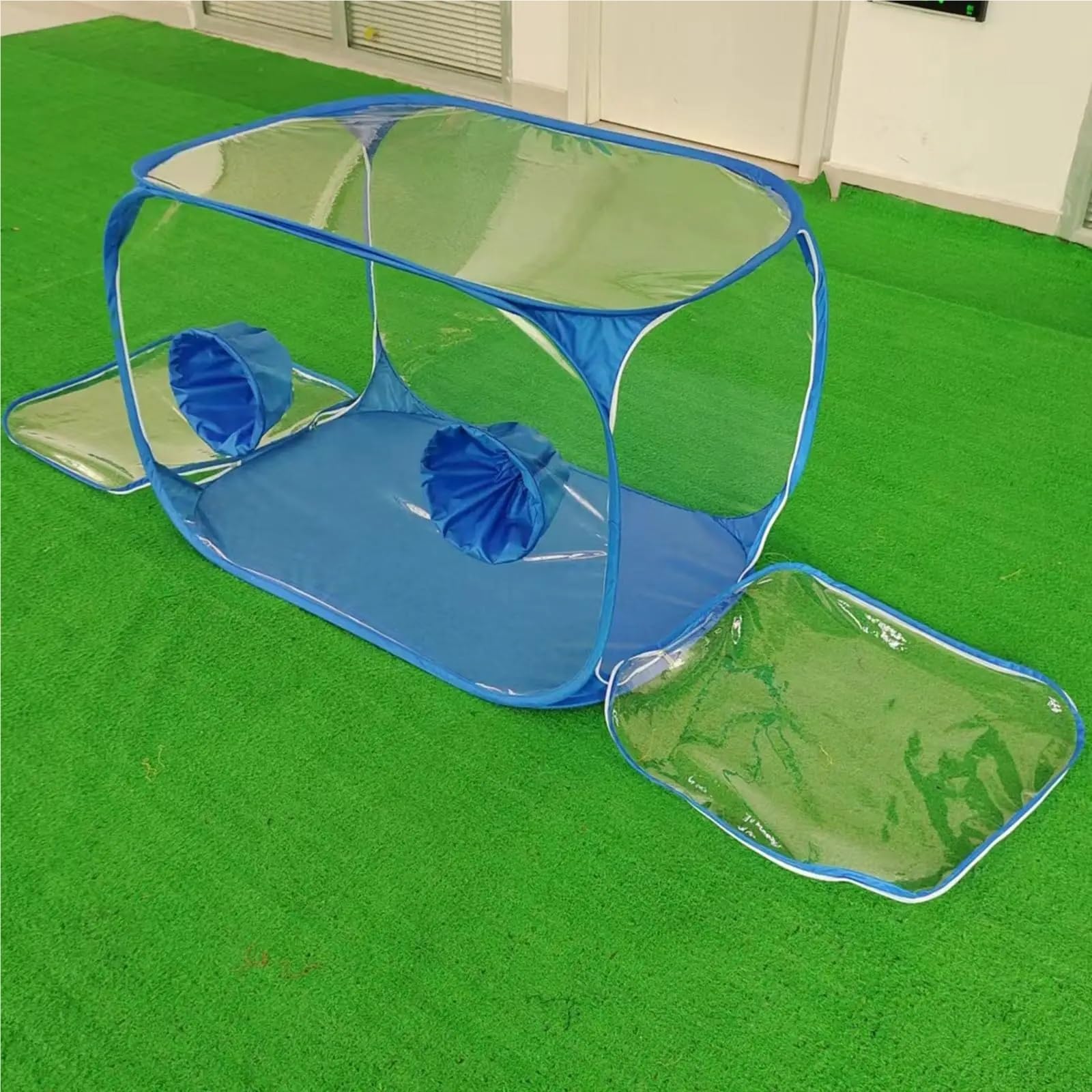 GewäChshaus Treibhaus Tomatenhaus Mini-Gewächshaus, einfach zu bedienen, Faltbarer Wachstumstopf for Dächer, Gemüsegarten(Blue)