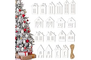Double-Sided Christmas Wooden House Ornaments