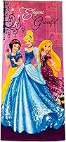 Vista 4 de KOMARKIDS Princesa Niña Elegante y Elegante Toalla Blanca Nieve Cenicienta y Rapunzel Morado