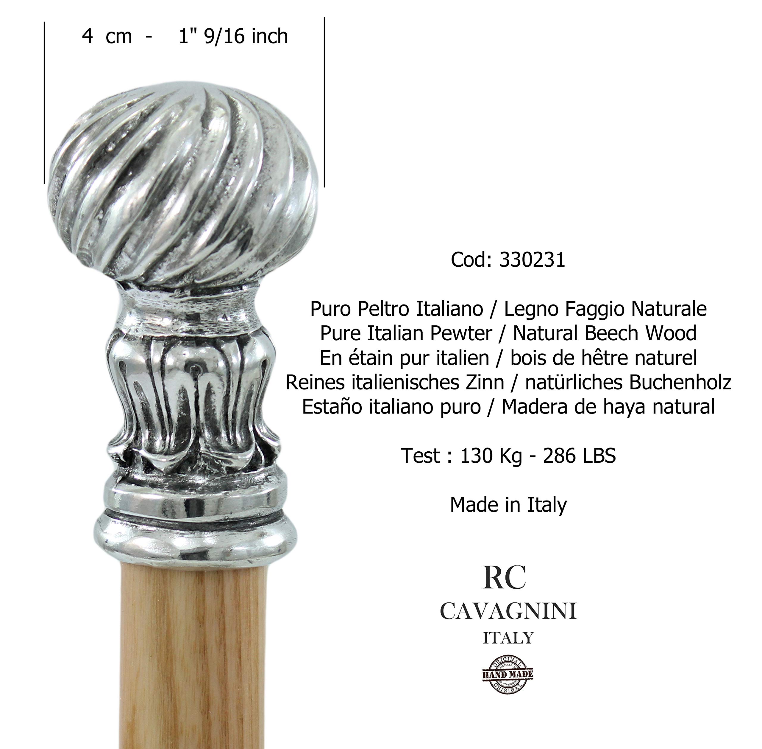 Bastón de paseo elegante negro dandy madera peltre plata (Faje natural)
