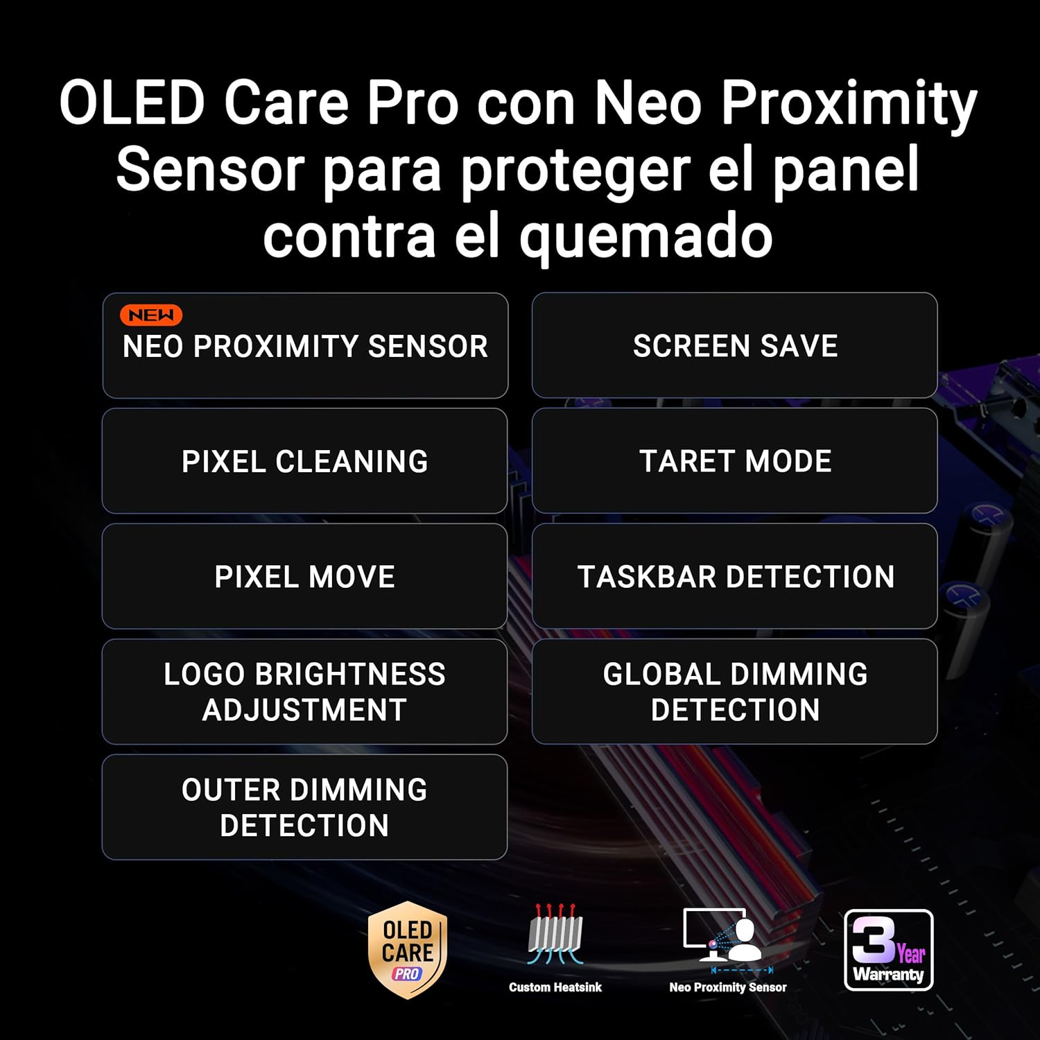 ASUS ROG Strix OLED XG32UCWG – Monitor TrueBlack Glossy de 32″ y 4K, Modo Dual (4K a 165Hz, FHD a 330Hz), 0,03ms, OLED Care Pro, Neo Proximity Sensor, VESA DisplayHDR 400, USB-C, HDMI 2.1 6