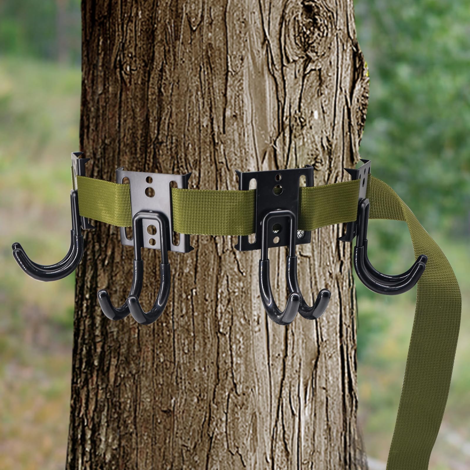 Treestand Hunting Tovvmai Treestand Gear Hangers - 6 Hook System For Hunting & Camping Equipment Treestand Hanger - View #7