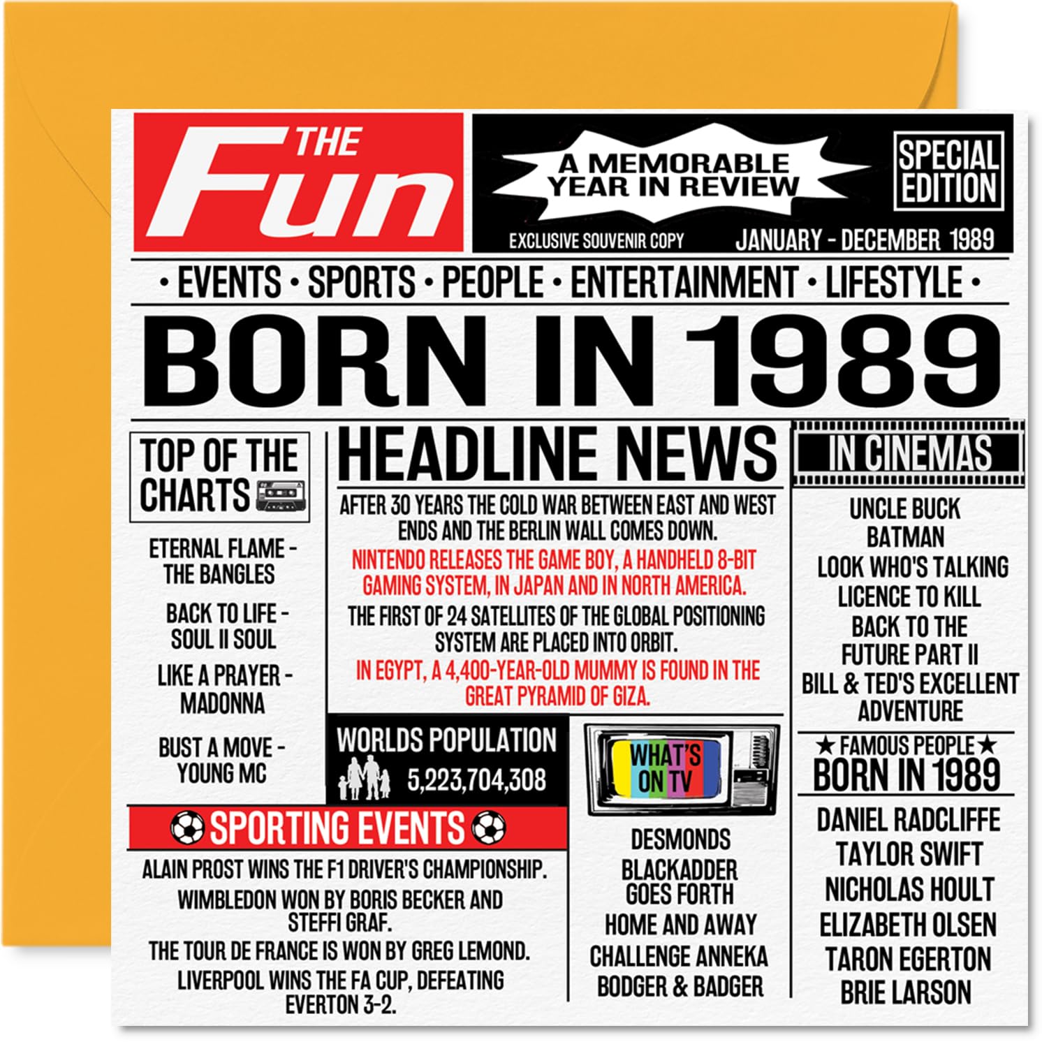 19th Birthday Cards for Men Women - Born In 2007 Newspaper - Happy 19 Birthday Card for Son Daughter Cousin Vintage Retro Back In 2007, 145mm Bday Greeting Cards — view 171