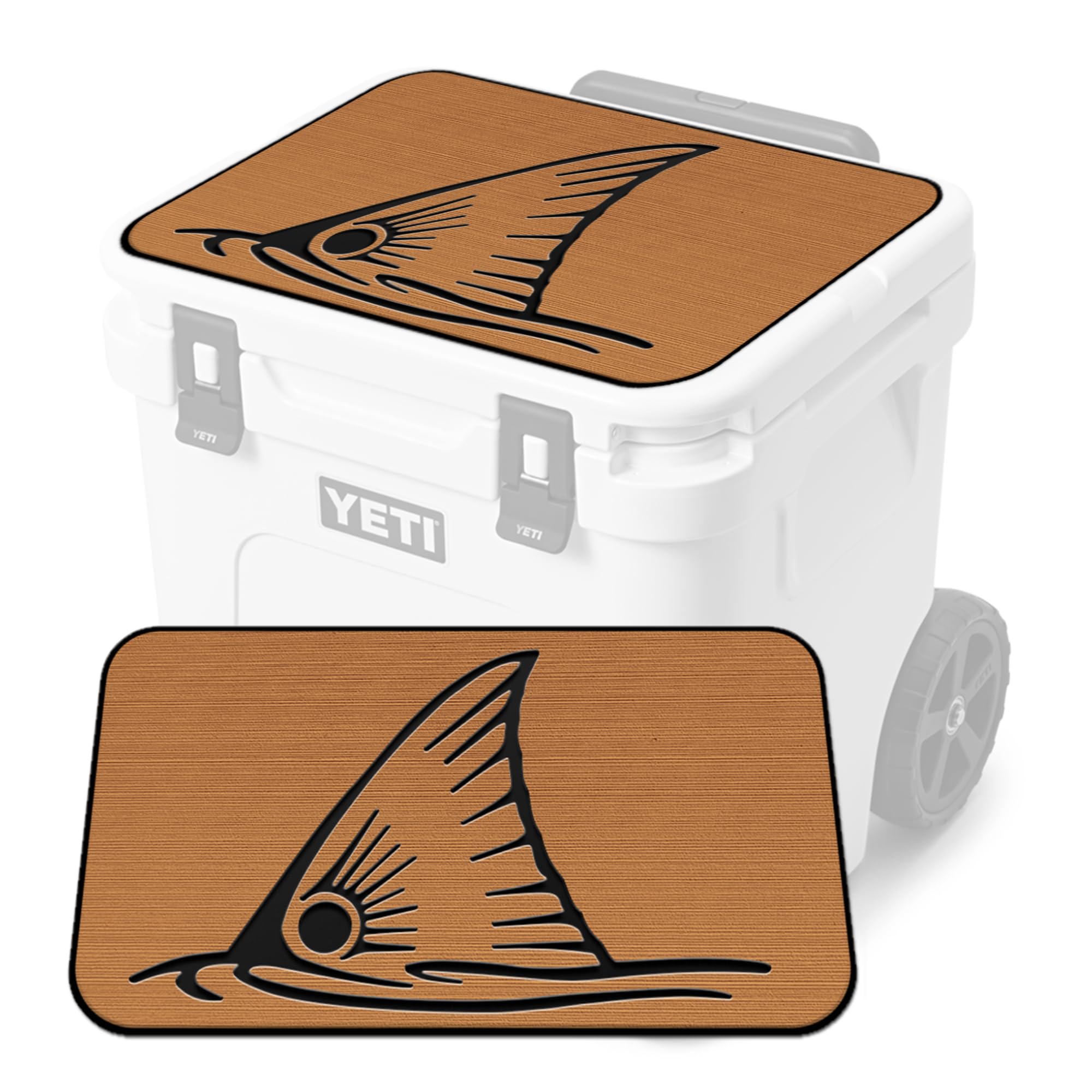 USATuff SeaDek EVA Mat Cooler Pad fits YETI | Peel & Stick Application | Non Slip Comfort Accessories - Top Fin Redfish Design (Mocha-Black)