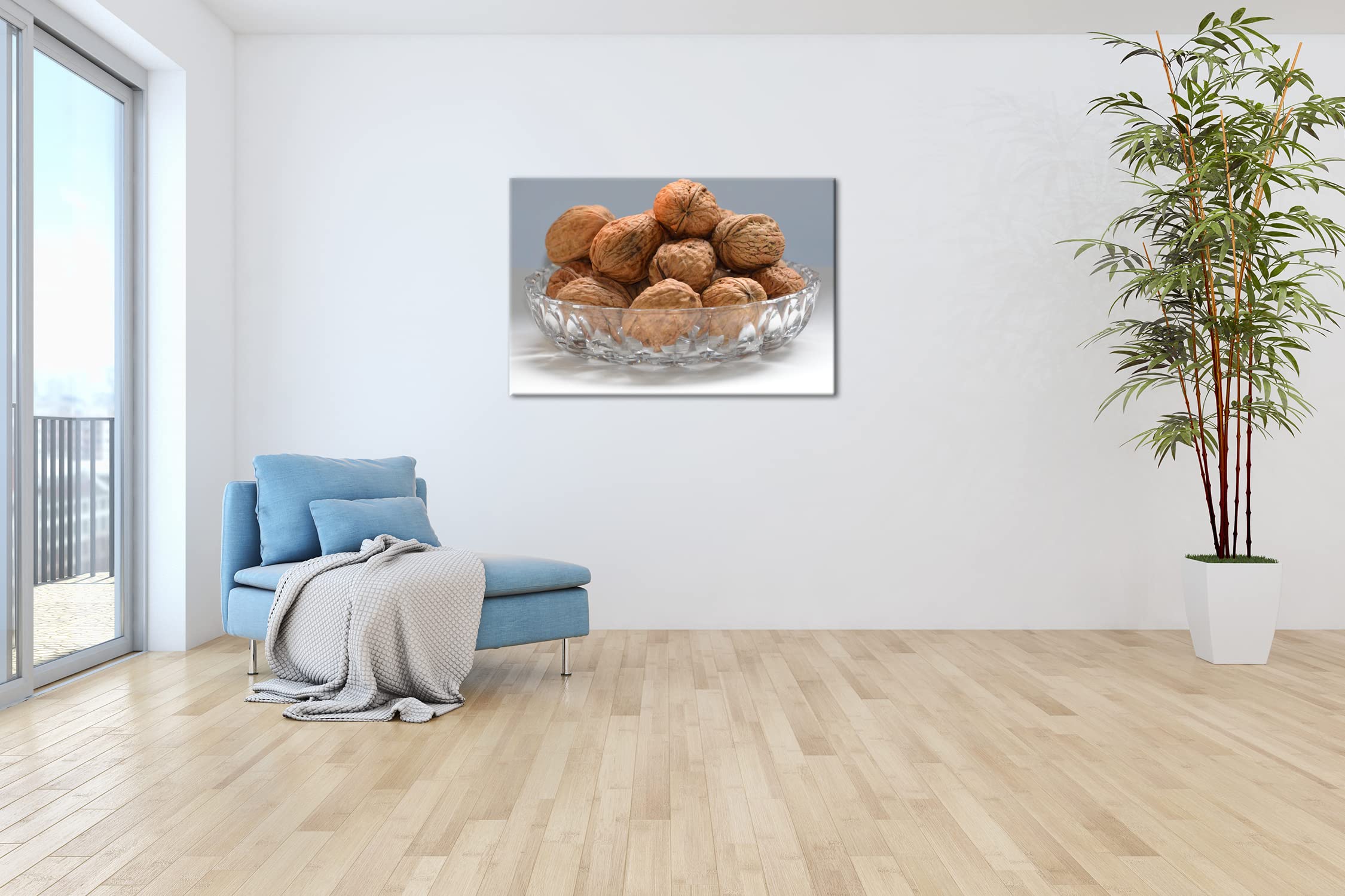 deyoli Chrupiące orzechy włoskie w skorupie format: 75 x 50 cm jako obraz na płótnie, motyw oprawiony na ramie z prawdziwego drewna, wysokiej jakości druk cyfrowy z ramą
