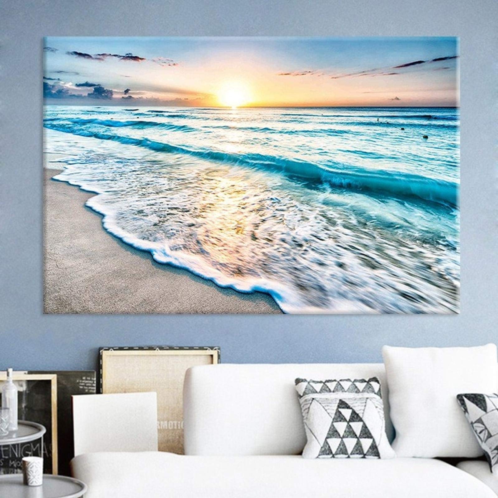 海の風景 キャンバス Amazon｜キャンバス絵画北欧モダンシーサイドサンライズビーチ海の風景