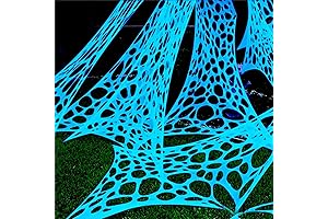 Giant Blue Spider Web Halloween Decoration Outdoor - 24FT x 4FT Durable Webbing