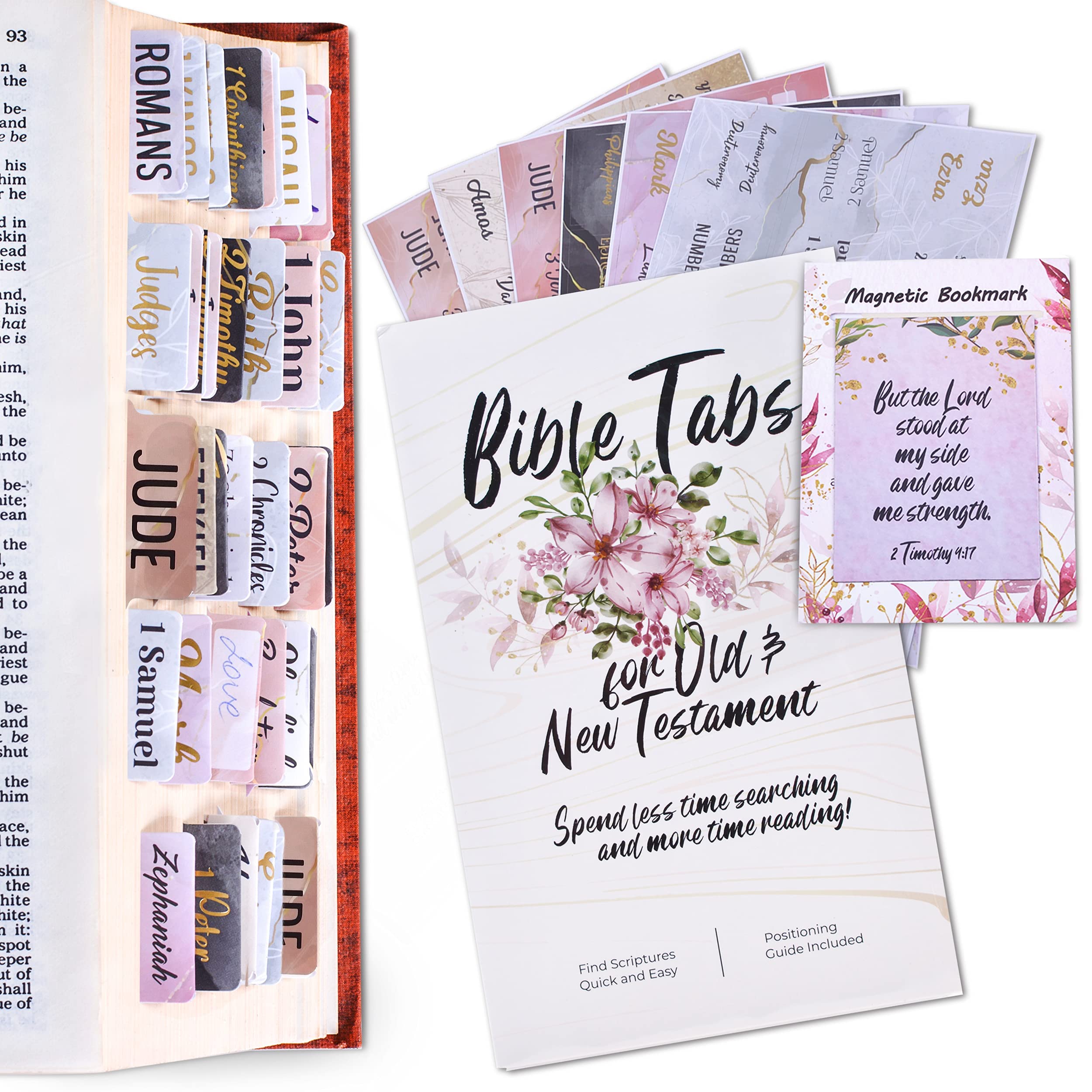 Born2Calm Laminated Bible Tabs Gold - 90 Pieces Catholic Bible Tabs for Women with Guide - Inspirational Bible Journaling Supplies as Christian Gifts for Women