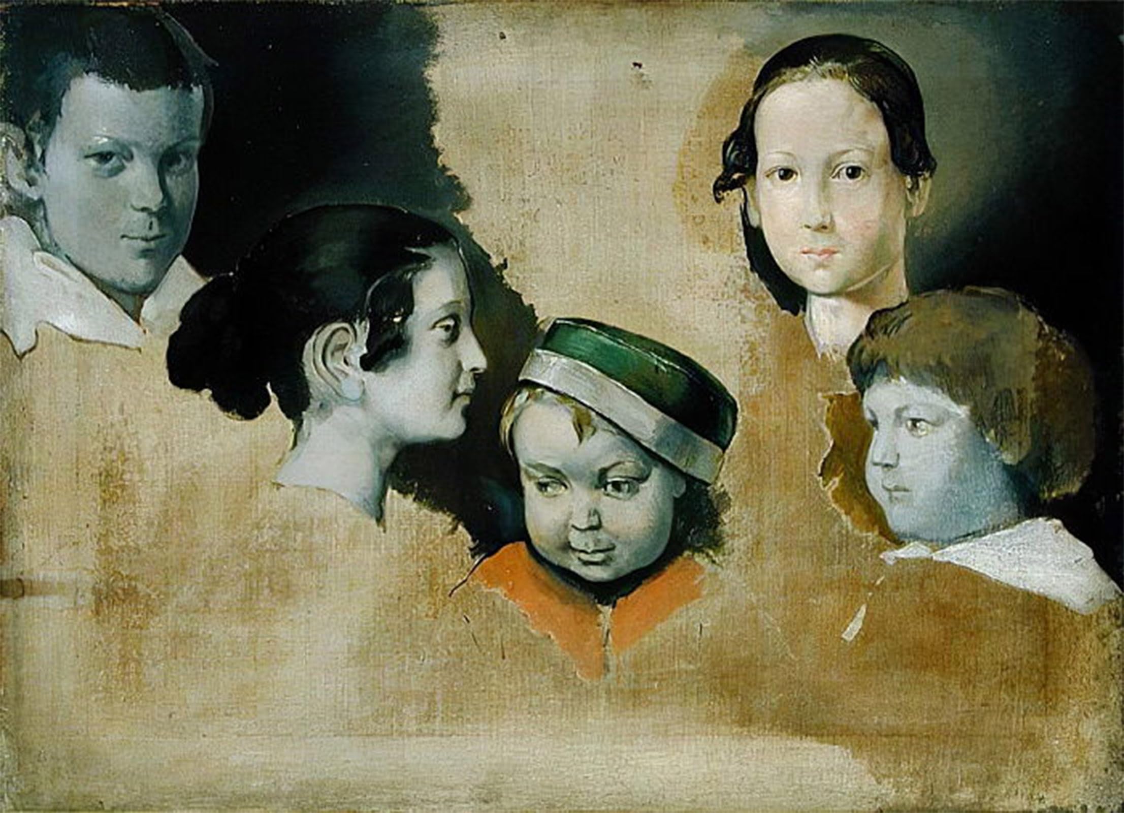 ARTXLXXBN Famous Art Print Poster Vintage Wall Art the Five Eldest Children of the Julius Schnorr Von Carolsfield by Heinrich Wilhelm Truebner Canvas Art Poster for Home Decor 60x90cm