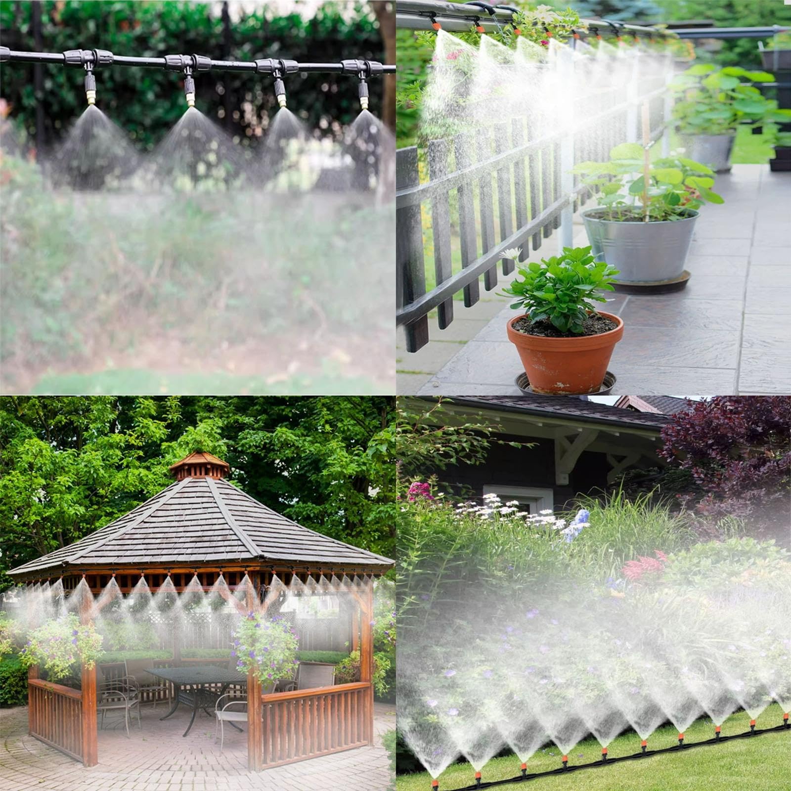 Kit Tuyau Brumisation Irrigation Jardin Avec Arroseurs Laiton Détachables