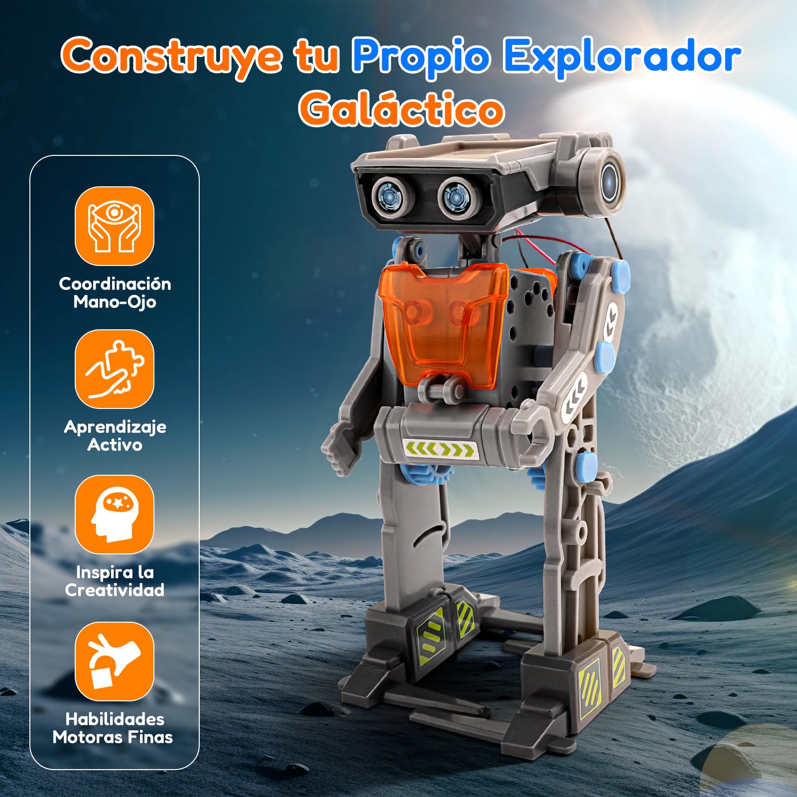 VEPOWER Kit Solar Robot, Technic 15 en 1 Robot Juguetes Niños, Stem Kit de Montaje Robótico Accionamiento Dual Solar y de Batería,Regalo Niño 8 9 10 11 12 Años (212 Piezas)