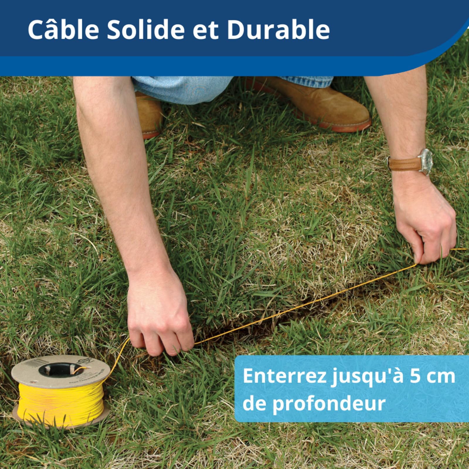 Petsafe - Système De Clôture Anti-Fugue avec Fil pour Chien De Plus 3,6 Kg – 4 Niveaux De Stimulations - Tous Types De Jardin (Jusqu'À 0.13 Hectares) - Imperméable - Facile À Installer