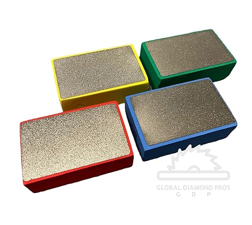 Miniatura 2 de Almohadillas de pulido a mano de diamante para lijar y moler piedras, hormigón, vidrio, cerámica, azulejos, paquete de 4 granos #60#100#200#400