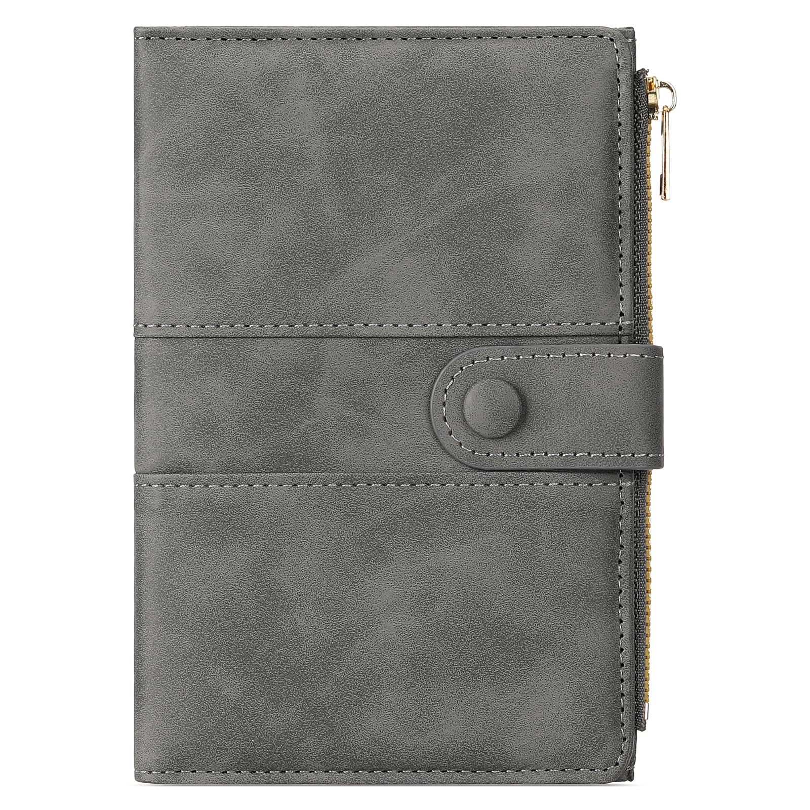 Passport Holder for Travel Rfid Passport Wallet for Women Men with Zipper Pocket Pen Sim Card Holders Slim Travel Accessories, Grey-image-20