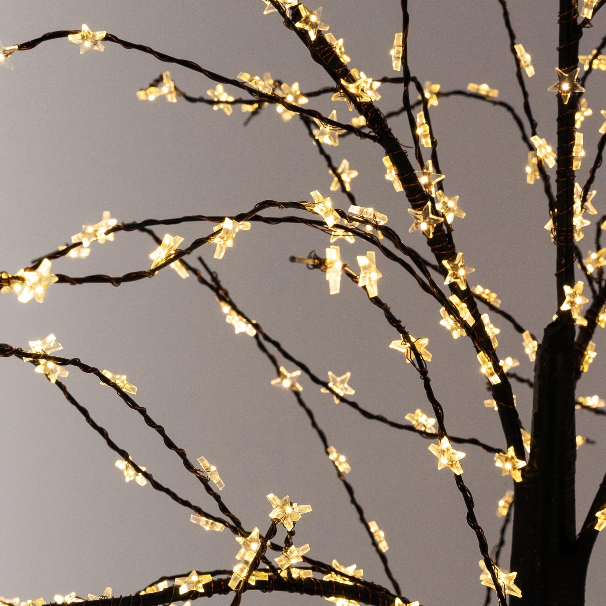 ECD Germany Arbre 150 cm avec 600 LED Blanc Chaud, Arbre de Noël Artificiel, Arbre Lumineux avec Lampes en Forme d'Étoile, Arbre Décoratif pour Noël, Branches Flexibles, pour Intérieur/Extérieur IP44