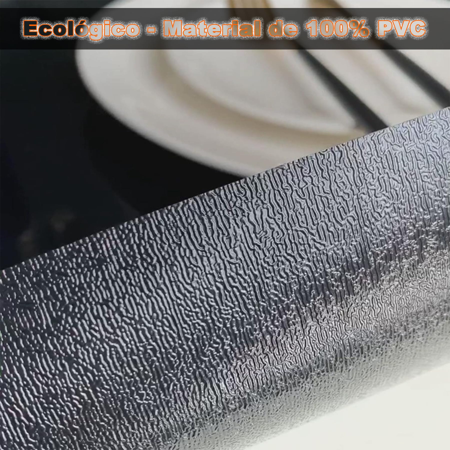 Mantel Redondo Exterior 115cm Negro Mantel PVC Transparente Esmerilado se Puede Utilizar en Contacto con Alimentos, Personalizable Mantel Hule para Barra de Bar/Mesa de Cerveza