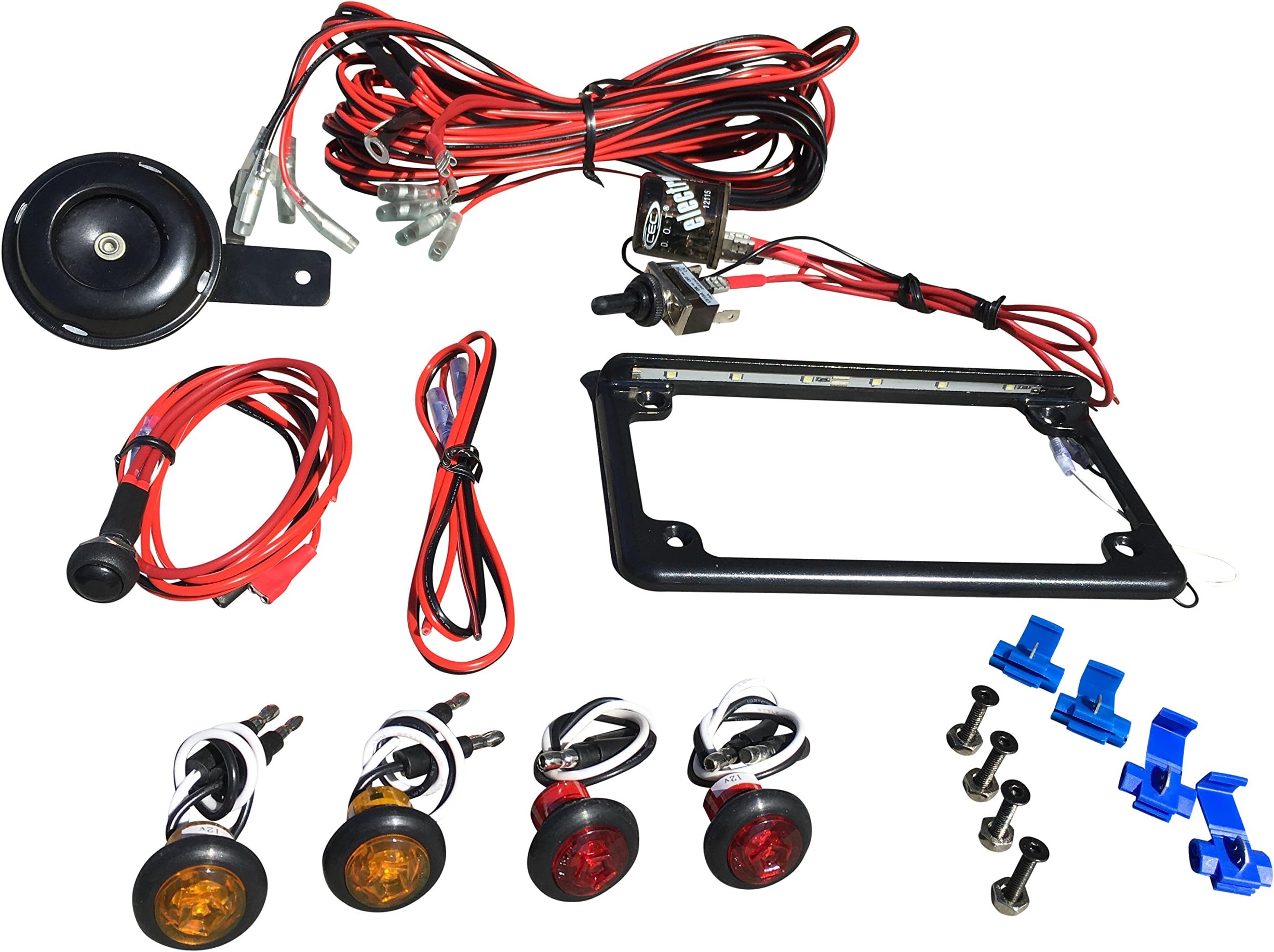 WD-Electronics Polaris RZR Compatible Street Legal Kit, Blinker Kit, Turn Signals, Horn, License Plate