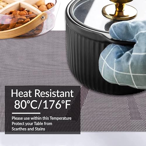 Miniatura 4 de Placemats Set of 4 for Dining Coffee Table Scratch Heat Stain Resistant Anti Skid Kitchen Decor Washable Wipeable Indoor Outdoor Durable Tablemats