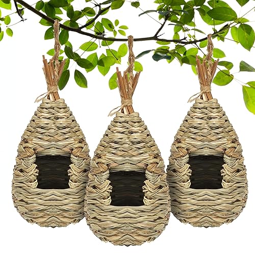 Gute Hummingbird Houses for Outside Hanging, Natural Grass Hanging Bird