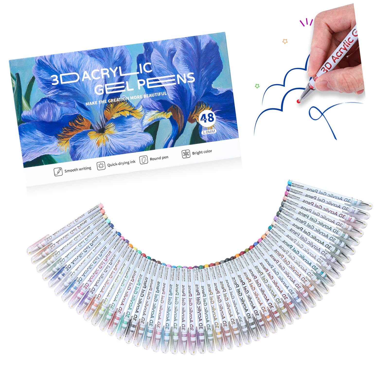 Penne gel acriliche con tecnologia Smooth Flows per una scrittura fluida per una scrittura lunga su proiettili e diari. Penna gel acrilica