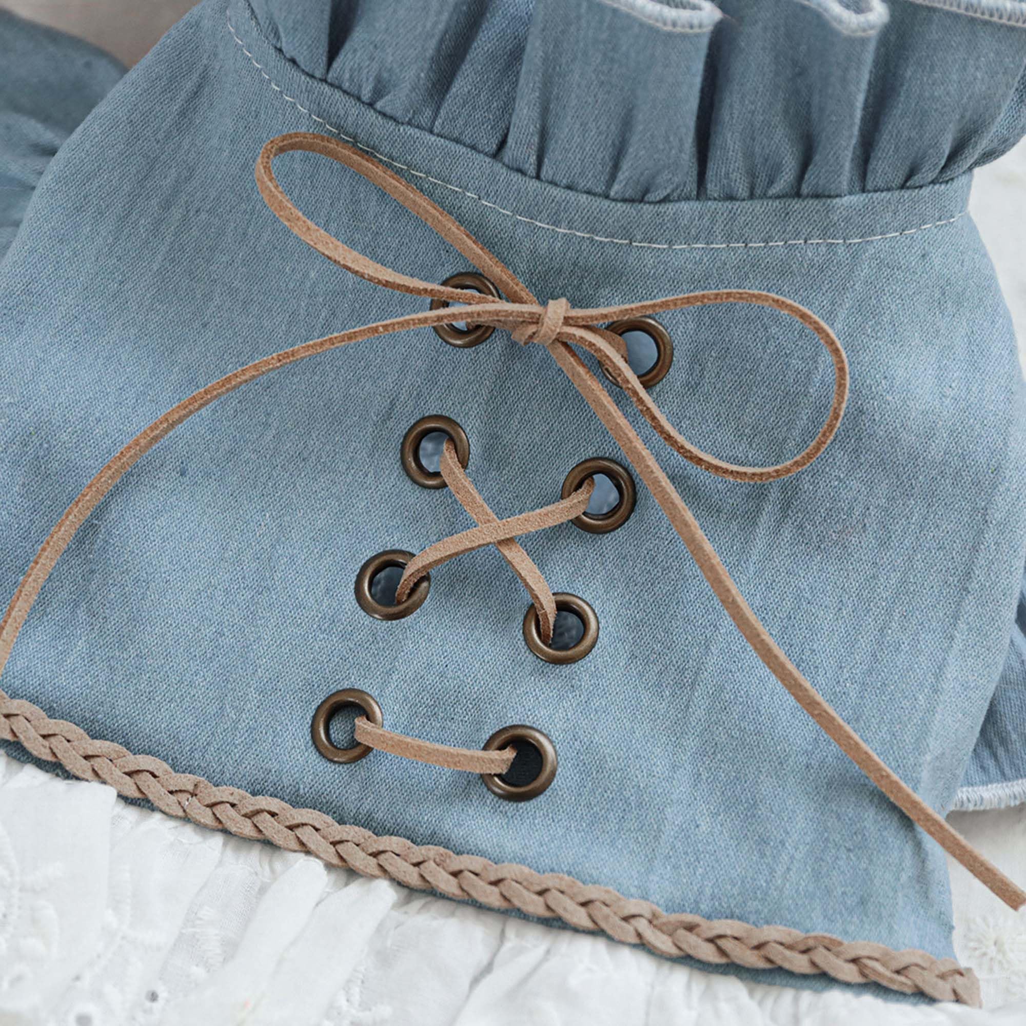Abito in Denim da Cowgirl per Cani Occidentali con Cappello per Cani, Costumi per Animali Domestici Halloween Texas Cowboy Cowgirl Abiti per Cani di Piccola Taglia Ragazza Abbigliamento per Gatti