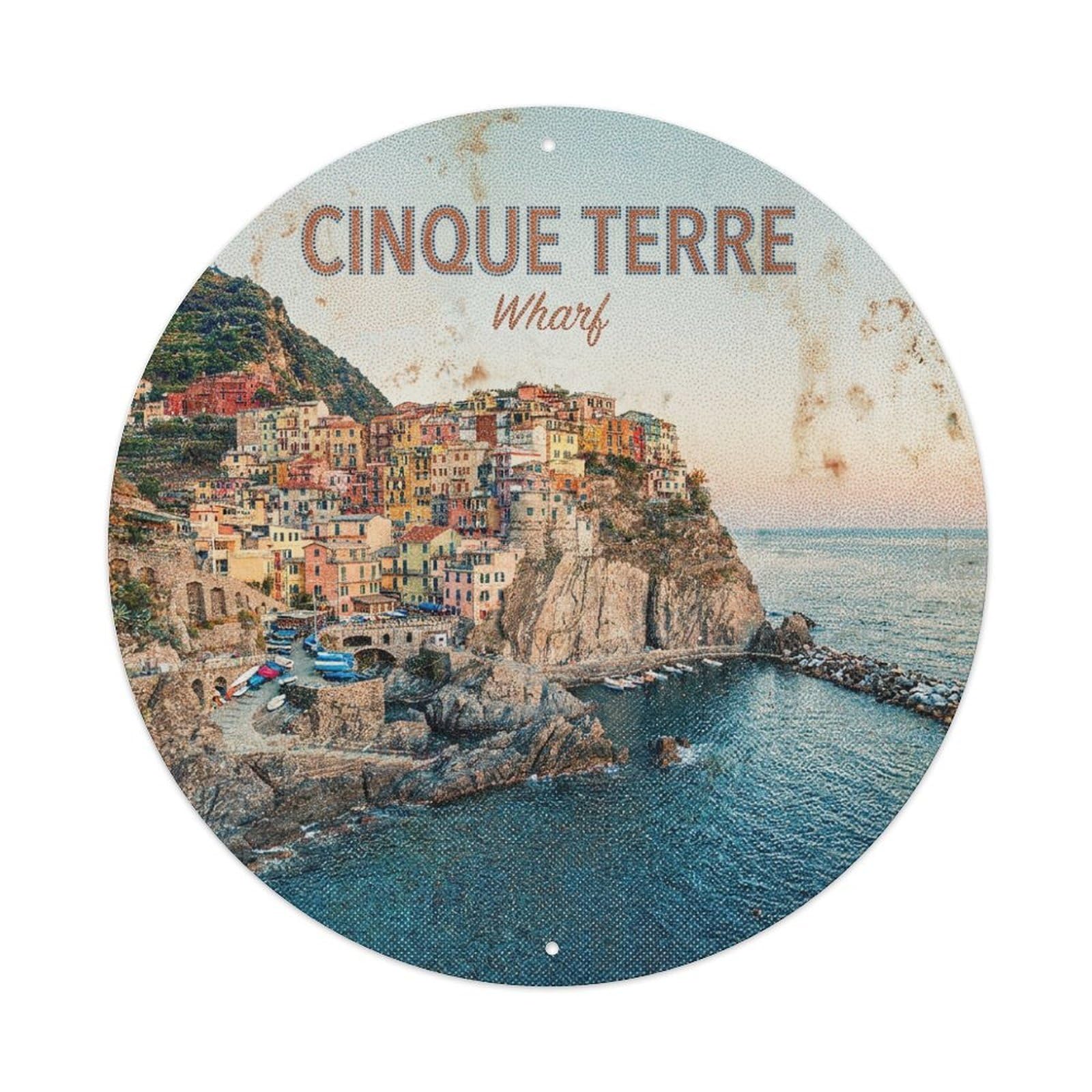 Vintage Travel Cinque Terre Italy Aspiration Metal Tin Sign