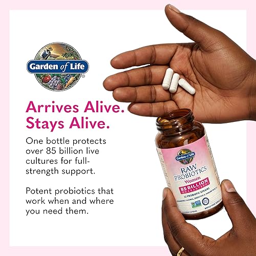 Miniatura 8 de Garden of Life Probióticos Crudos para Mujeres – 85 mil millones de UFC probióticos para la salud vaginal con vitaminas, minerales y enzimas – 90