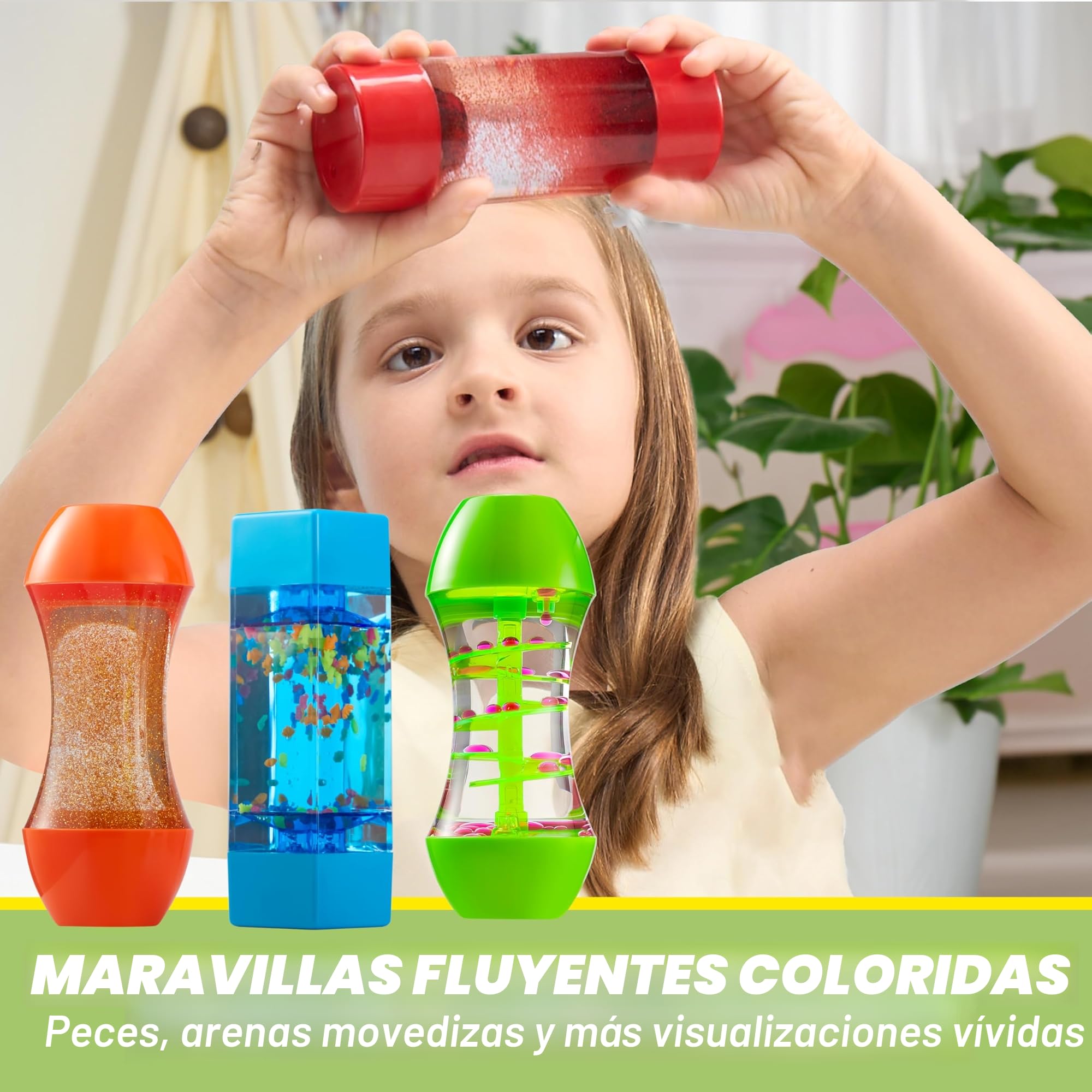 JOYIN 4 Tubos antiestrés, Juguetes sensoriales de descompresión Intelectual, Gotas Coloridas y Forma cómoda, recursos de Aprendizaje Emocional para niños para concentrarse y calmar 3+