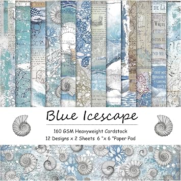 Scrapbook Paper,24 Sheets 6"x 6" Single-Sided Pattern Decorative Cardstock