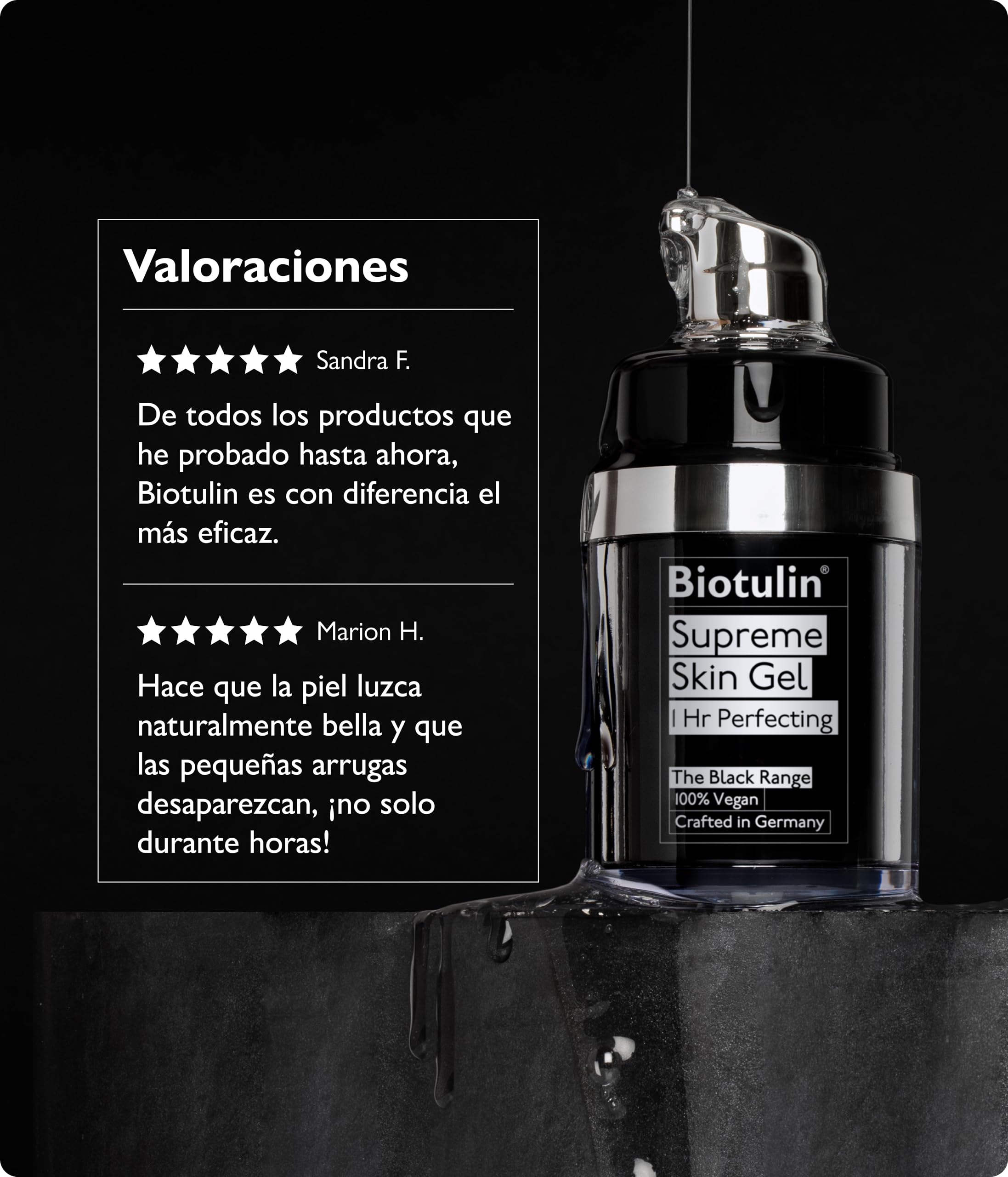 Biotulin - Supreme Skin Gel 15ml - Tratamiento hidratante antiarrugas con espilantol concentrado y ácido hialurónico - Piel lisa y tersa en menos de 1 hora