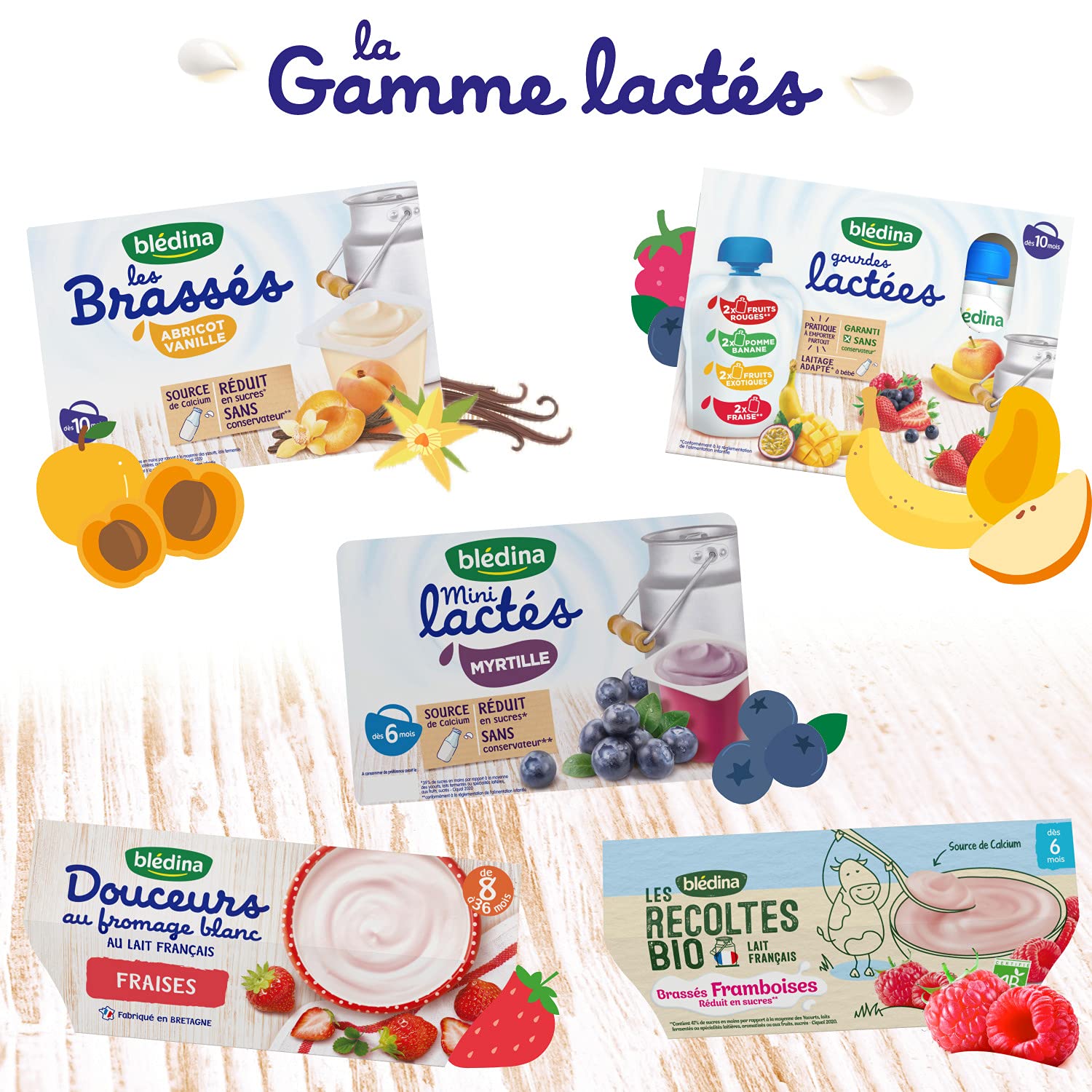 Blédina, Dessert au fromage blanc pour bébé, Dès 8 Mois, Fraises 4x100 g (Lot de 6)