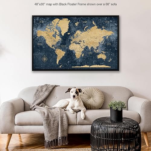 Miniatura 10 de Gold &amp; Navy Push Pin World Travel Map with Pins, World Map Pin Board, Push Pin Travel Map World on Canvas, Push Pin Map to Track Travels, Pin Map of