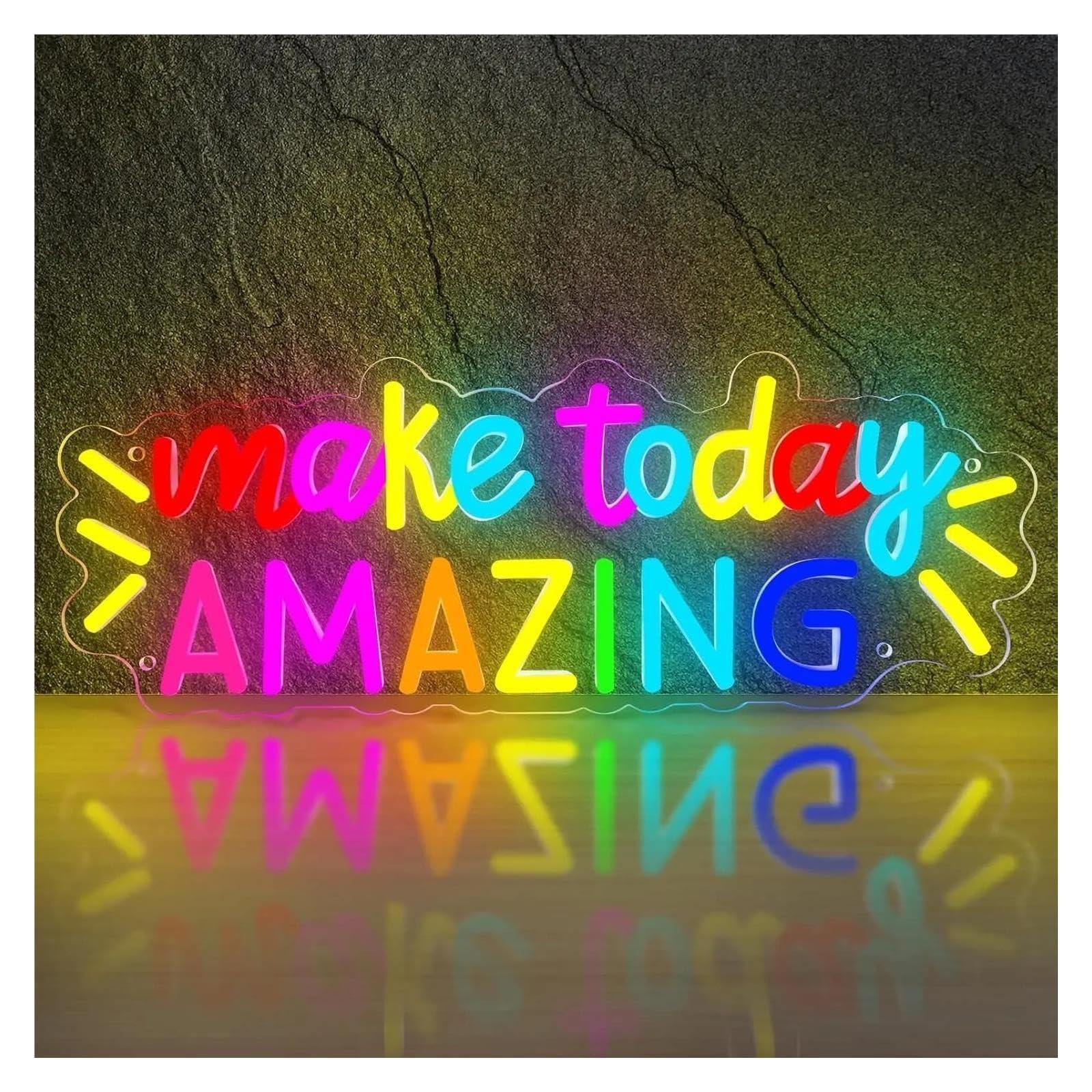 Decoración Lámparas Letrero De Neón Make Today Amazing