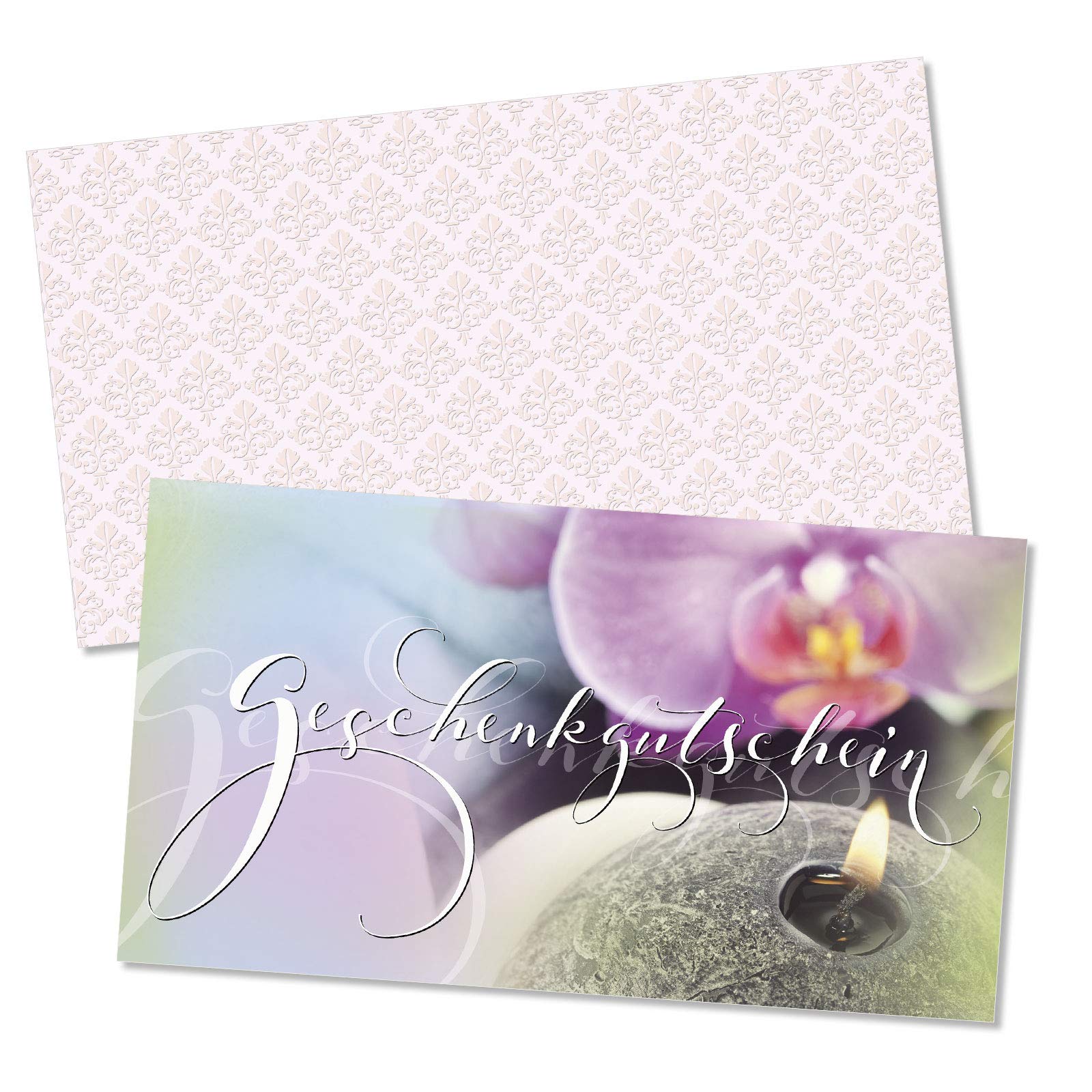 Gutschein-Set. 100x Gutschein + Kuvert. Für Kosmetiksalons Massage Wellness und andere Firmen, blanko zum selber Ausfüllen.