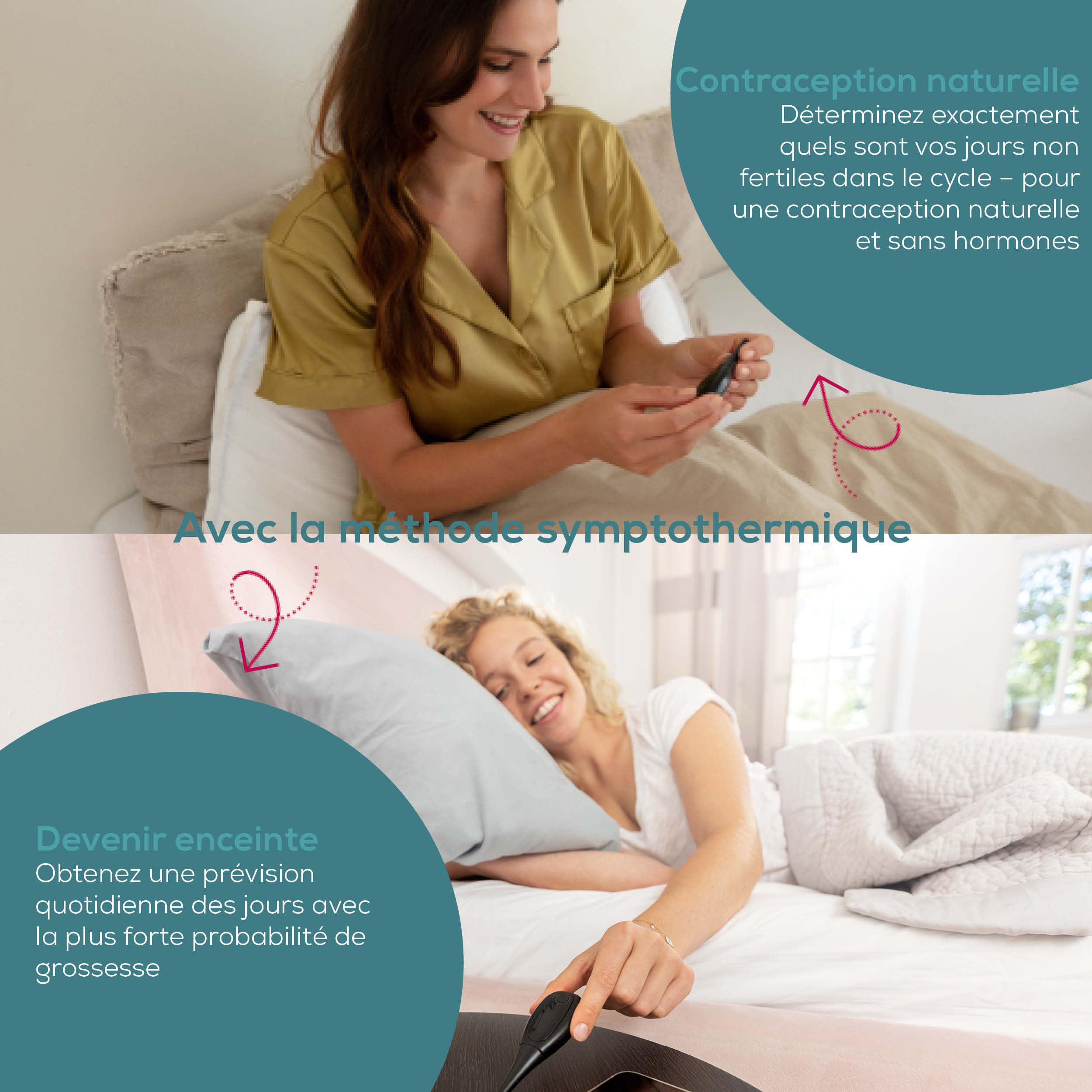 Beurer OT 30 Thermomètre Basal Connecté Bluetooth, Digital avec Application pour Détermination de l'Ovulation et Planification de la Grossesse , Noir
