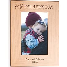 Lifetime Creations Personalized First Fathers Day Picture Frame New Dad Gifts for Men, First Time Dad Gifts for Fathers Day, Engraved Wood Frame Holds 4x6 Inch Portrait Photo