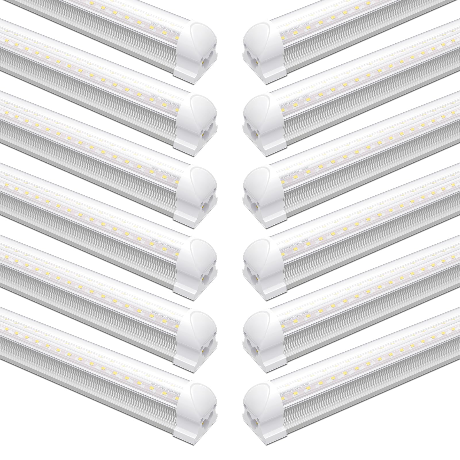 8FT 72W LED T8 Tube Shop Light – Linkable, 6000K Cool White, 8640 Lumens, 3-Year Warranty