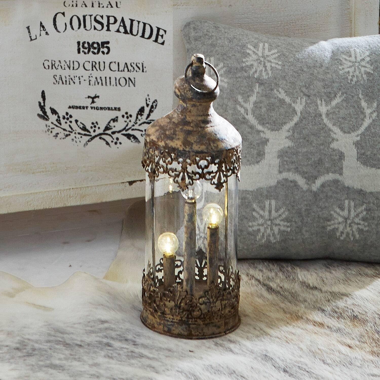 Image secondaire de Loberon Lanterne Cosette - Fer, Verre - H/D env. 37.5/14.5 cm - Marron Vieilli, Marron Vieilli
