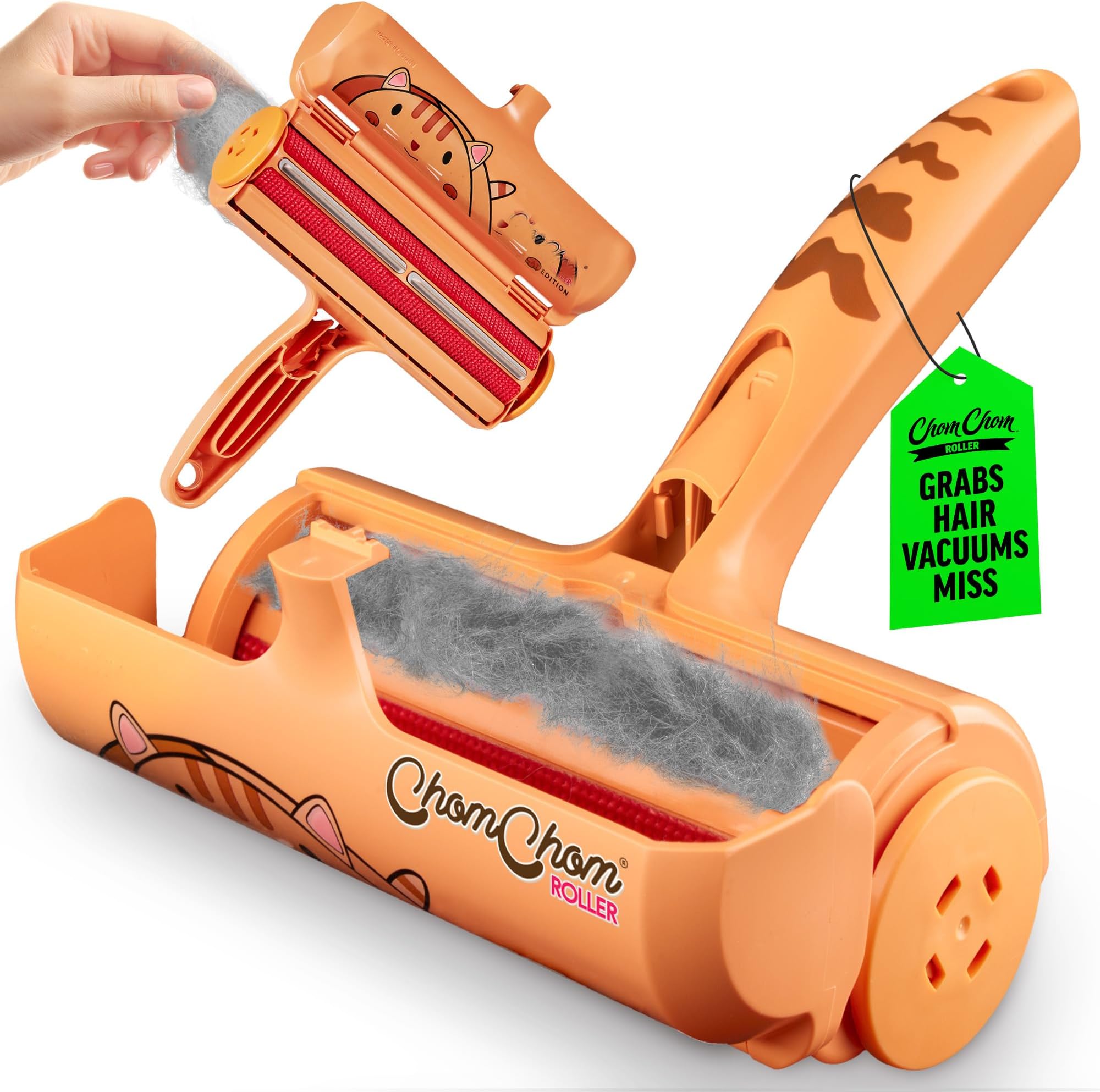 Chom Chom Pet Hair Remover - Reusable Cat and Dog Lint s for Furniture, Couch, Car, and Clothes - Limited Cat Edition﻿
